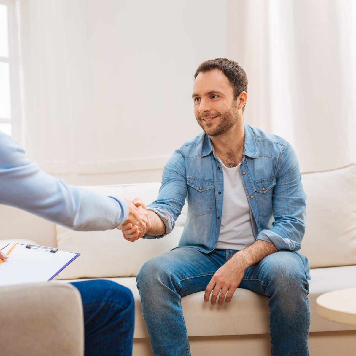 Arrowsmith Community Justice Society client shaking hands